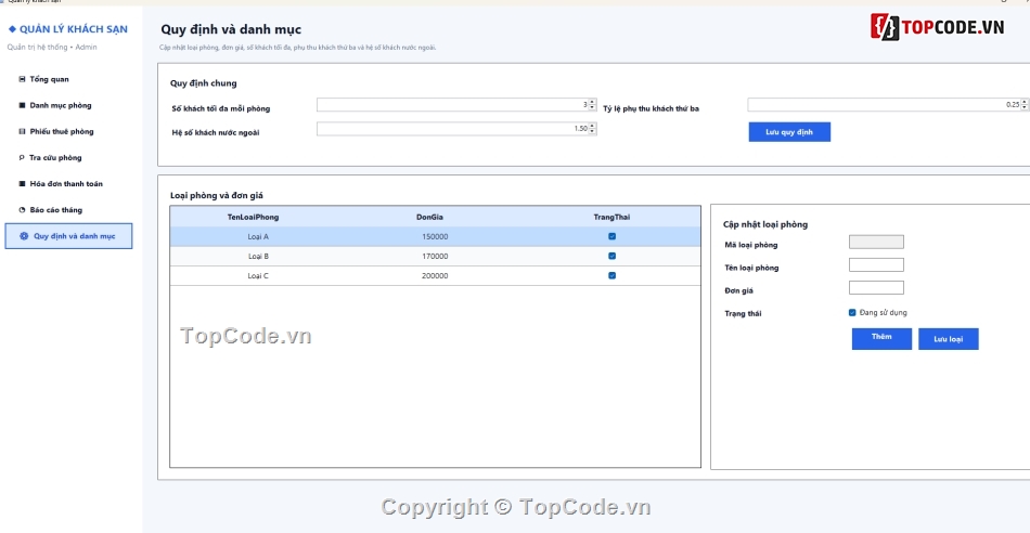 Quản lý khách sạn,winform,c# form